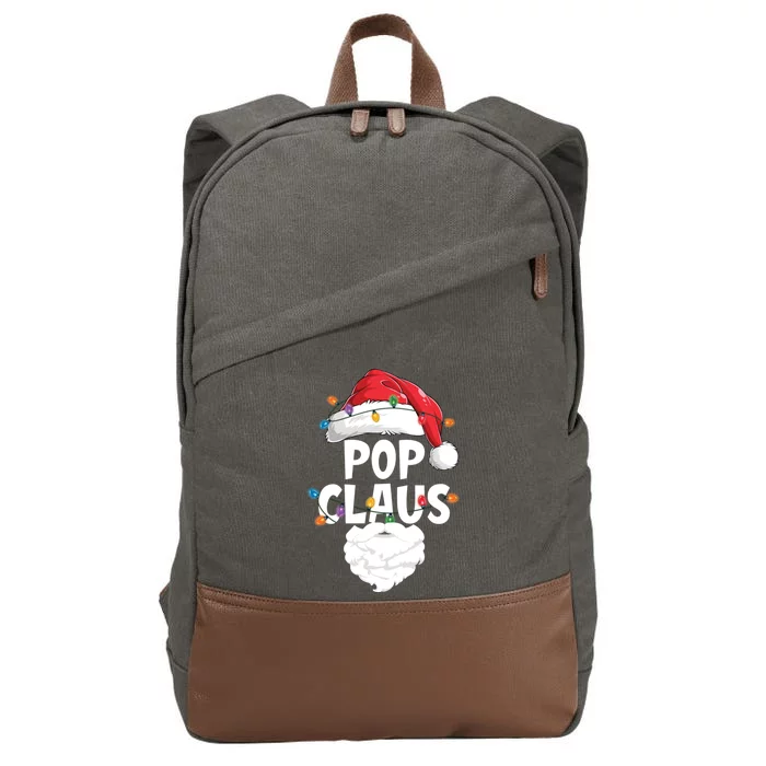 Pop Claus Santa Funny Christmas Pajama Matching Family Meaningful Gift Cotton Canvas Backpack