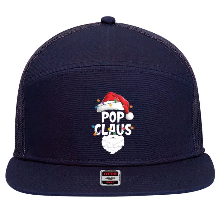 Pop Claus Santa Funny Christmas Pajama Matching Family Meaningful Gift 7 Panel Mesh Trucker Snapback Hat