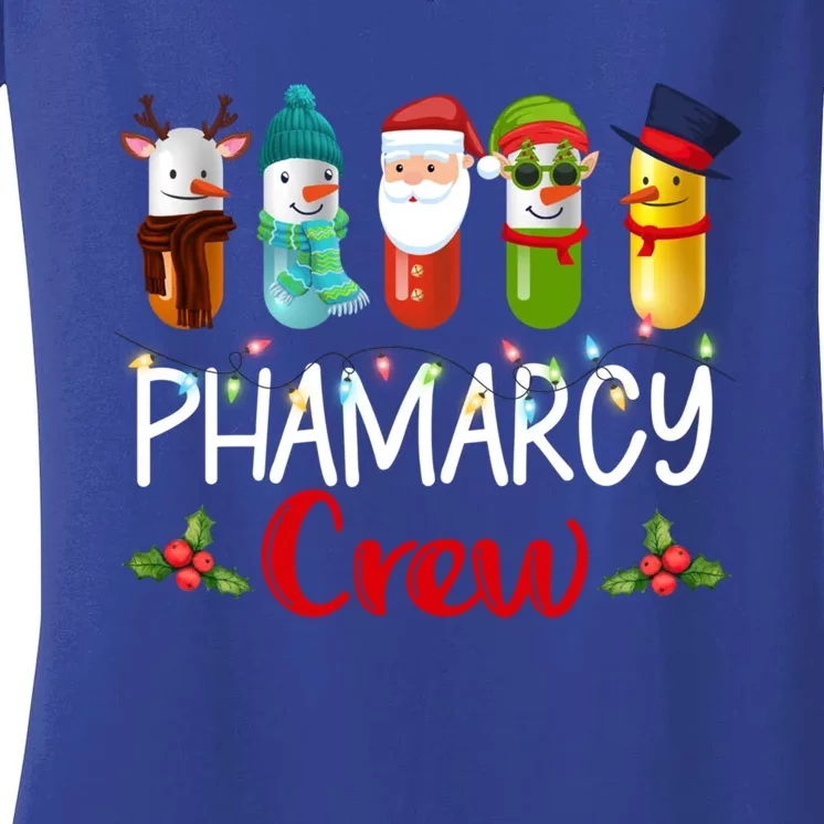 Pharmacy Crew Santa Reindeer Pharmacist Technician Christmas Meaningful Gift Women's V-Neck T-Shirt