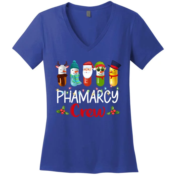 Pharmacy Crew Santa Reindeer Pharmacist Technician Christmas Meaningful Gift Women's V-Neck T-Shirt