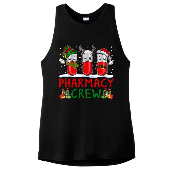 Pharmacy Crew Santa Xmas Pharmacy Tech Christmas Pajama Gift Ladies Tri-Blend Wicking Tank