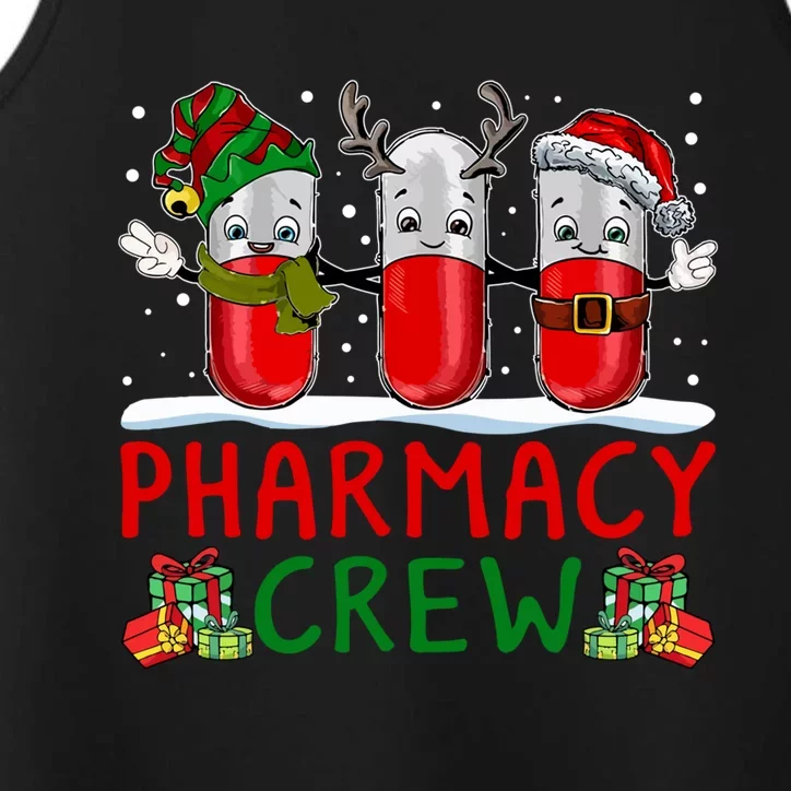 Pharmacy Crew Santa Xmas Pharmacy Tech Christmas Pajama Gift Performance Tank