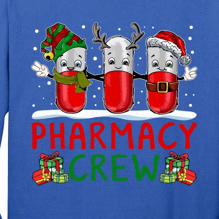 Pharmacy Crew Santa Xmas Pharmacy Tech Christmas Pajama Gift Tall Long Sleeve T-Shirt