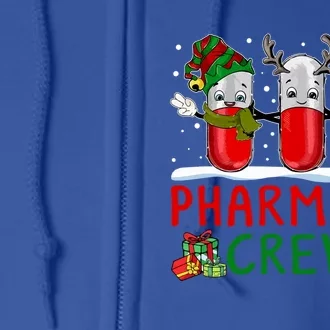 Pharmacy Crew Santa Xmas Pharmacy Tech Christmas Pajama Gift Full Zip Hoodie