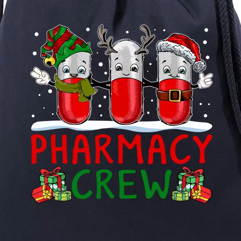 Pharmacy Crew Santa Xmas Pharmacy Tech Christmas Pajama Gift Drawstring Bag