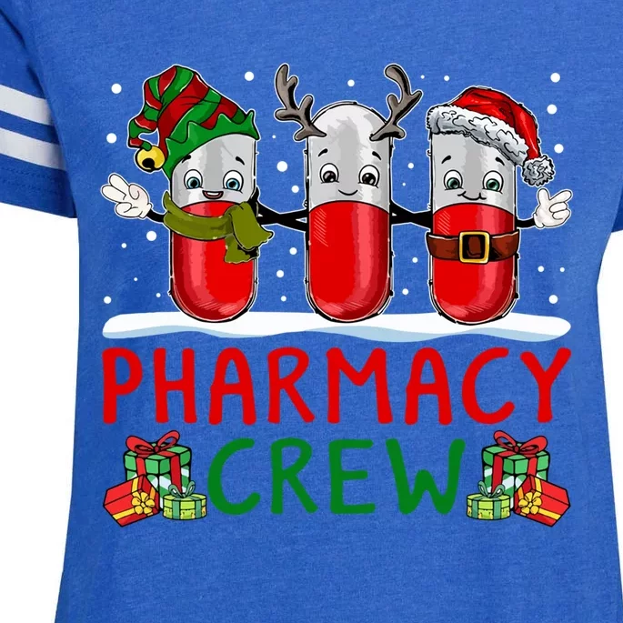 Pharmacy Crew Santa Xmas Pharmacy Tech Christmas Pajama Gift Enza Ladies Jersey Football T-Shirt