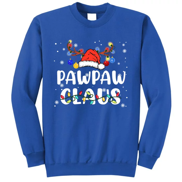 Pawpaw Claus Santa Reindeer Xmas Lights Family Christmas Gift Tall Sweatshirt