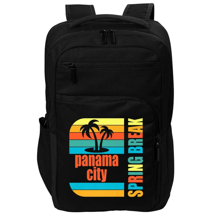 Panama City Spring Break High School Retro Beach Graphic  Premium Impact Tech Backpack