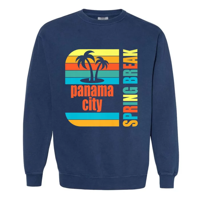 Panama City Spring Break High School Retro Beach Graphic  Premium Garment-Dyed Sweatshirt