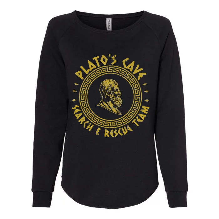 Platos Cave Search And Rescue Teams Funny Philosophy Womens California Wash Sweatshirt