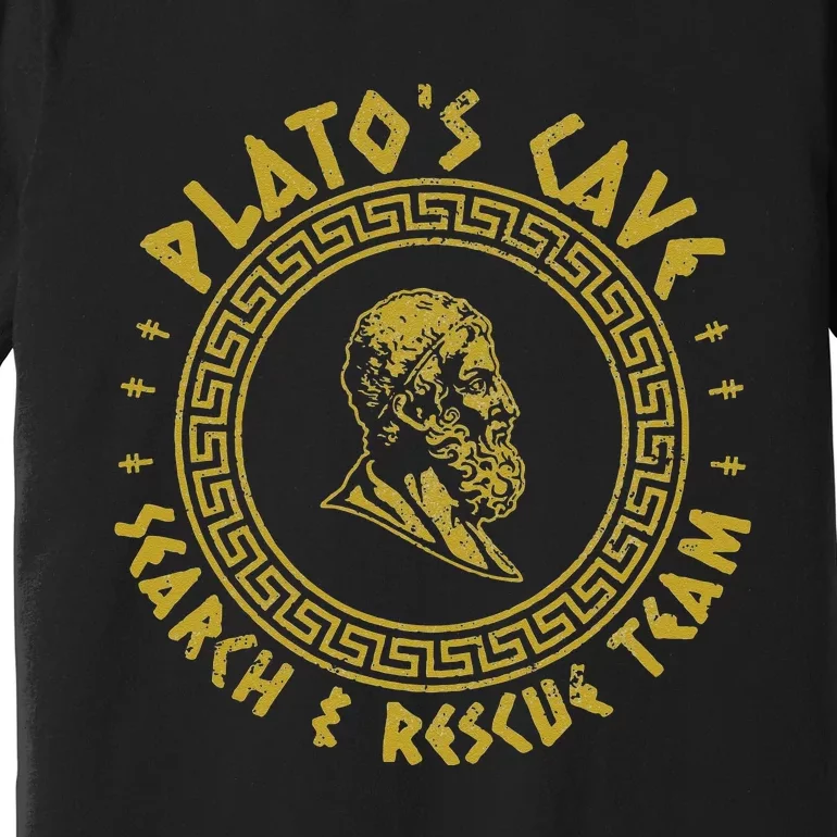 Platos Cave Search And Rescue Teams Funny Philosophy Premium T-Shirt