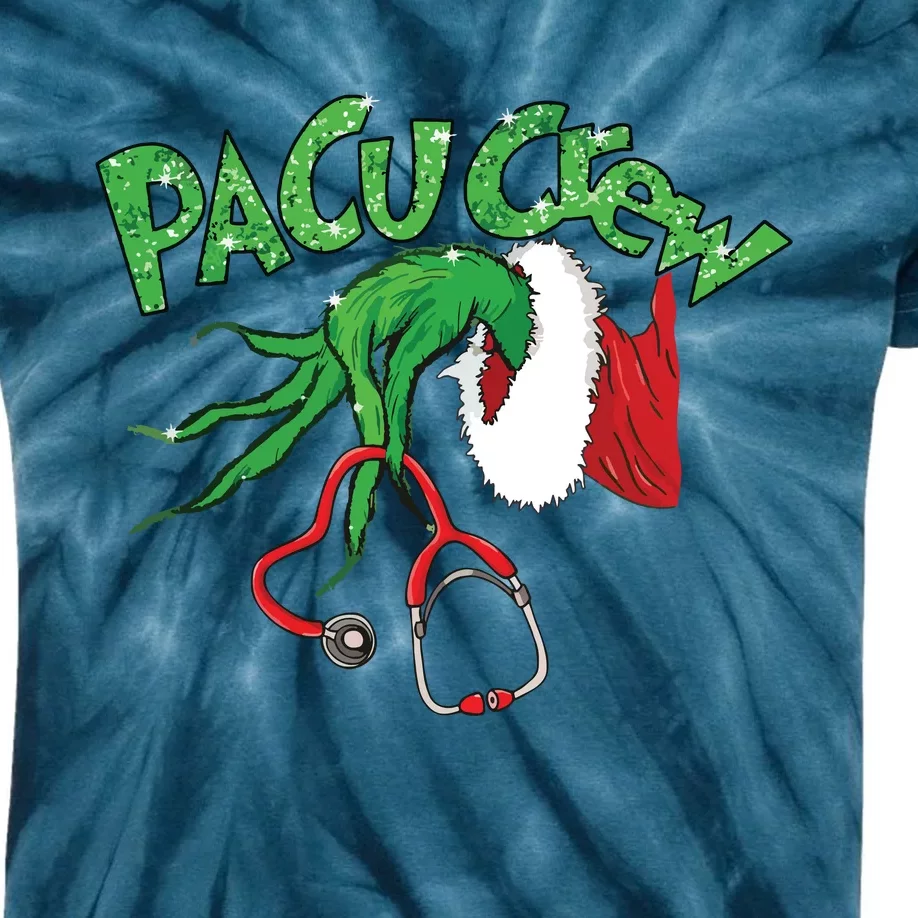 Pacu Crew Stethoscope Christmas Xmas Nurse Nursing Pajamas Kids Tie-Dye T-Shirt