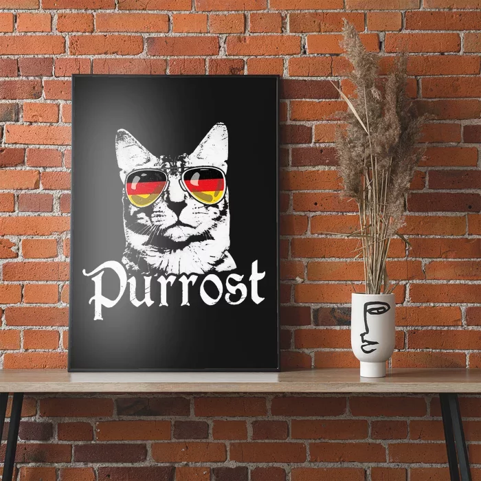 Purrost Cat Sunglasses German Flag Germany Prost Oktoberfest Poster