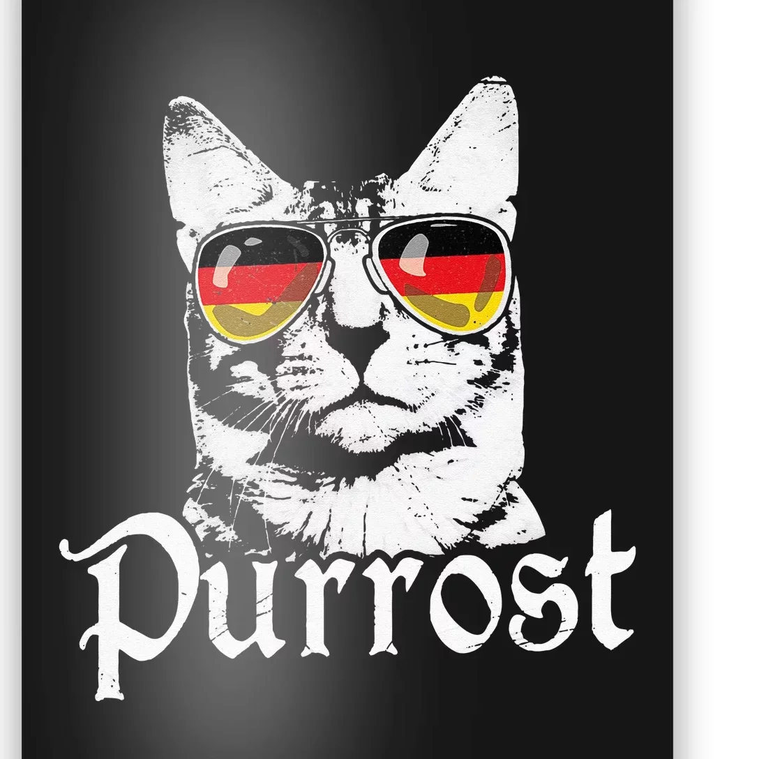 Purrost Cat Sunglasses German Flag Germany Prost Oktoberfest Poster