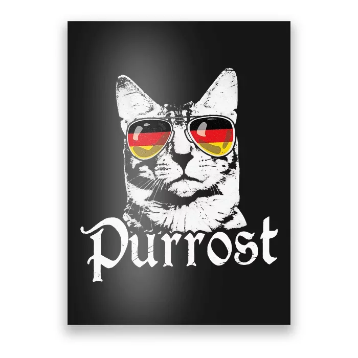 Purrost Cat Sunglasses German Flag Germany Prost Oktoberfest Poster