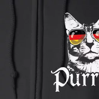 Purrost Cat Sunglasses German Flag Germany Prost Oktoberfest Full Zip Hoodie