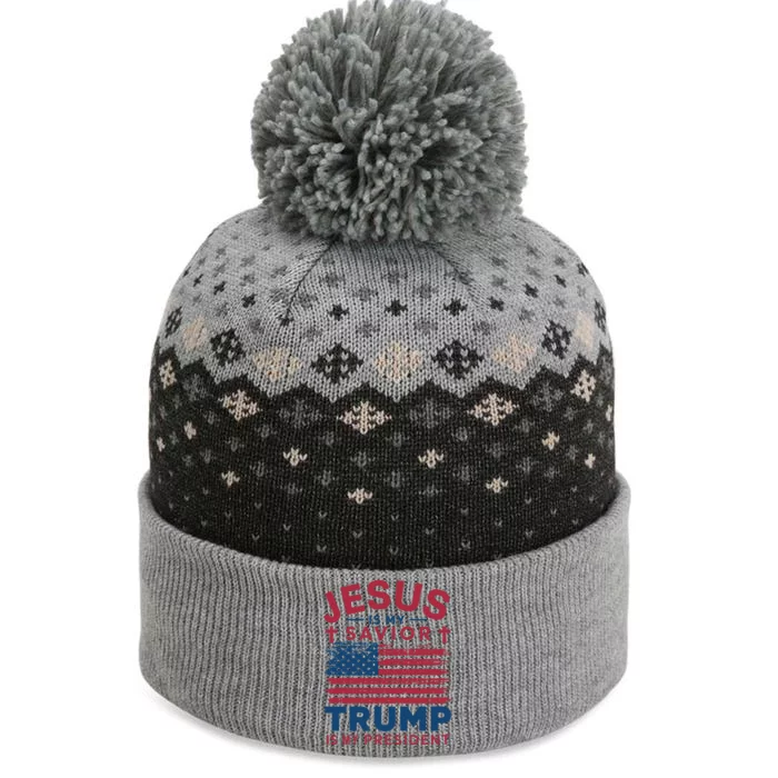 Patriotic Christian Support Graphic The Baniff Cuffed Pom Beanie