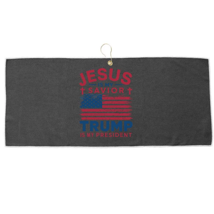 Patriotic Christian Support Graphic Large Microfiber Waffle Golf Towel