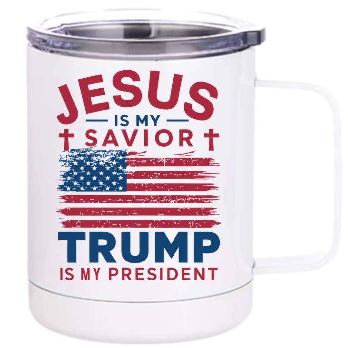 Patriotic Christian Support Graphic Front & Back 12oz Stainless Steel Tumbler Cup