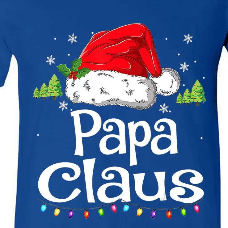 Papa Claus Santa Matching Family Christmas Pajama Gift V-Neck T-Shirt