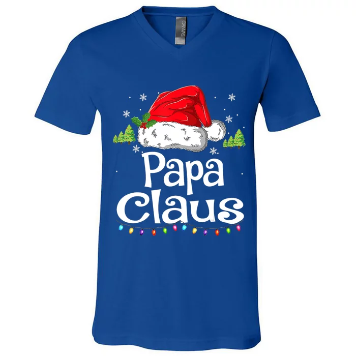 Papa Claus Santa Matching Family Christmas Pajama Gift V-Neck T-Shirt