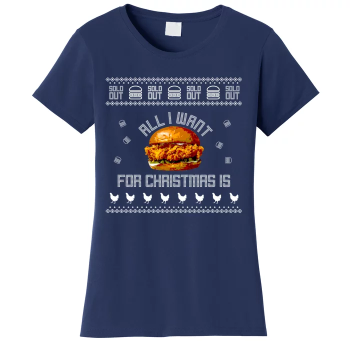 Popeyes Chicken Sandwich Funny Ugly Christmas Sweaters Women's T-Shirt