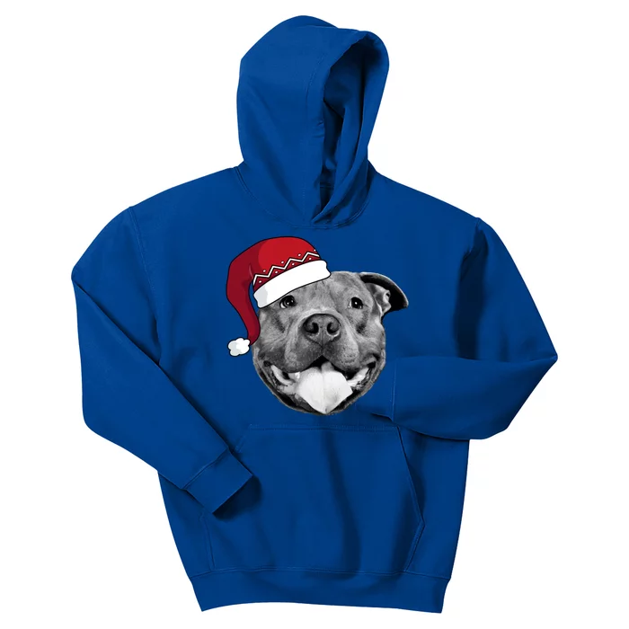 Pitbull Christmas Santa Dog Xmas Cute Pit Bull Lover Funny Gift Great Gift Kids Hoodie