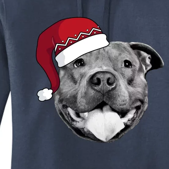 Pitbull Christmas Santa Dog Xmas Cute Pit Bull Lover Funny Gift Great Gift Women's Pullover Hoodie