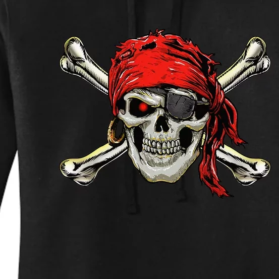 Pirate Costume Skull And Crossbones Jolly Roger Pirate Women's Pullover Hoodie