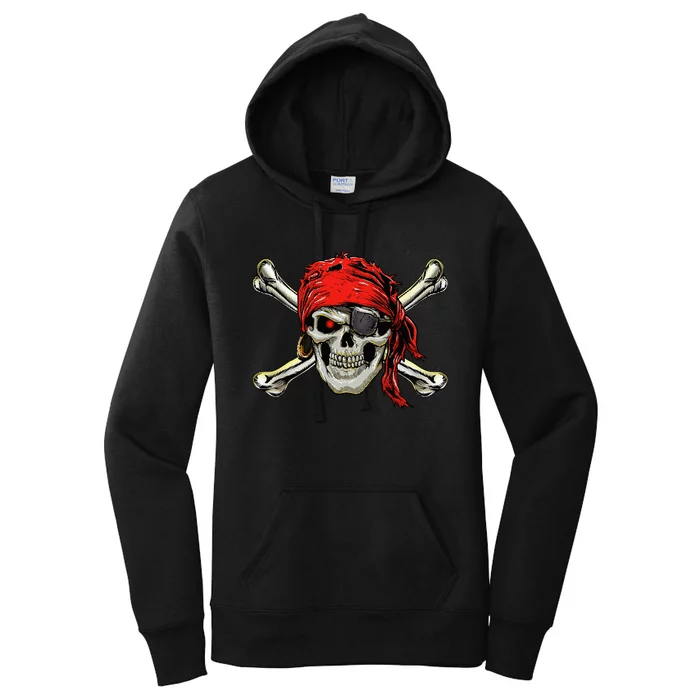 Pirate Costume Skull And Crossbones Jolly Roger Pirate Women's Pullover Hoodie