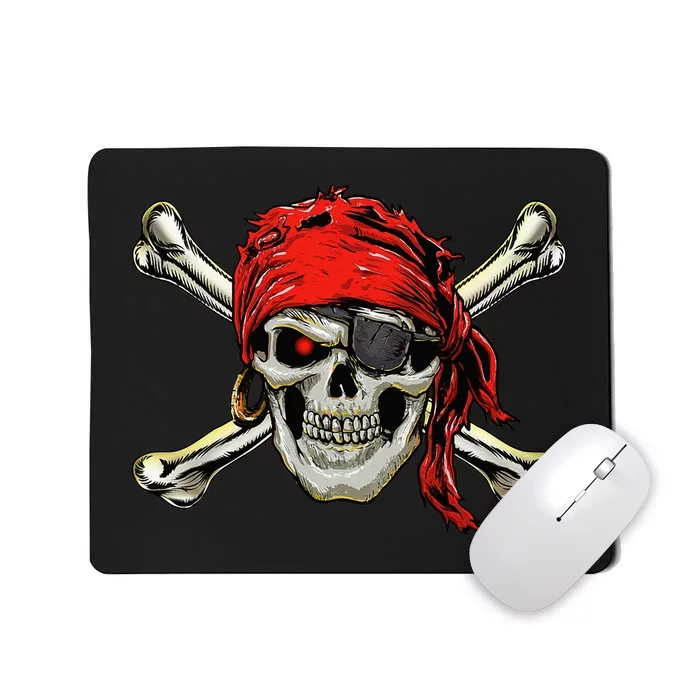 Pirate Costume Skull And Crossbones Jolly Roger Pirate Mousepad