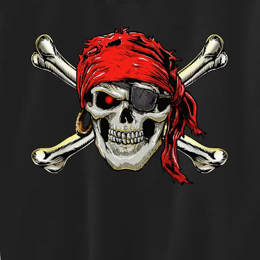 Pirate Costume Skull And Crossbones Jolly Roger Pirate Kids Sweatshirt