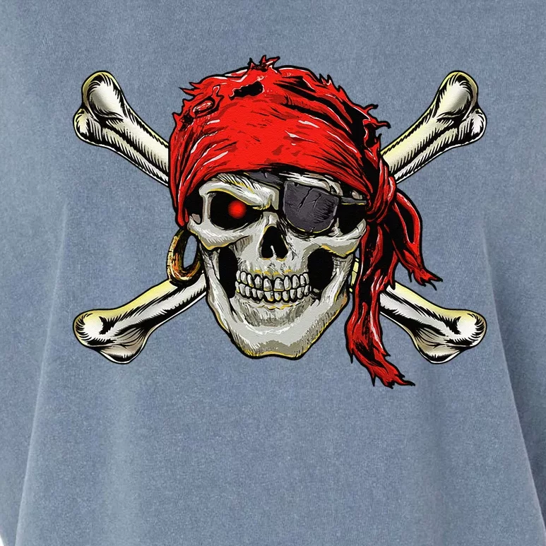 Pirate Costume Skull And Crossbones Jolly Roger Pirate Garment-Dyed Women's Muscle Tee