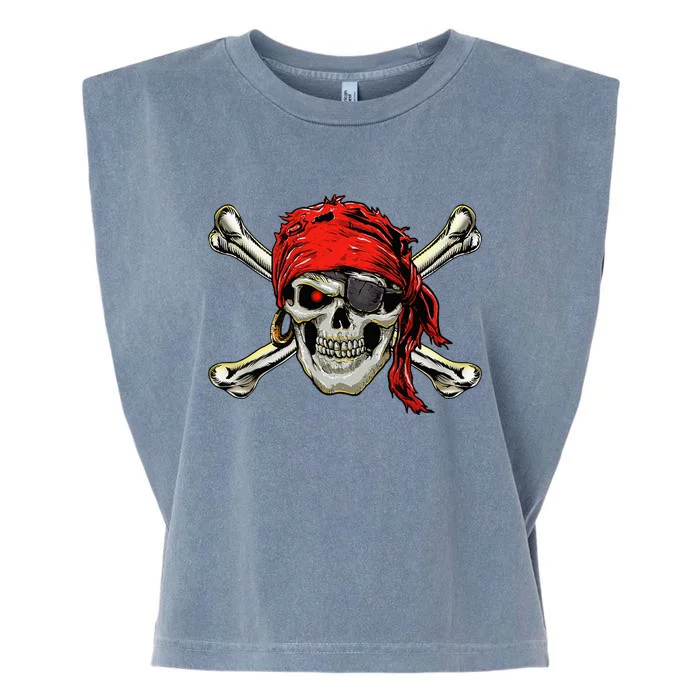 Pirate Costume Skull And Crossbones Jolly Roger Pirate Garment-Dyed Women's Muscle Tee