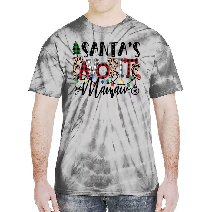 Personalized Christmas Santa Favorite Mamaw Grandma Gift Tie-Dye T-Shirt