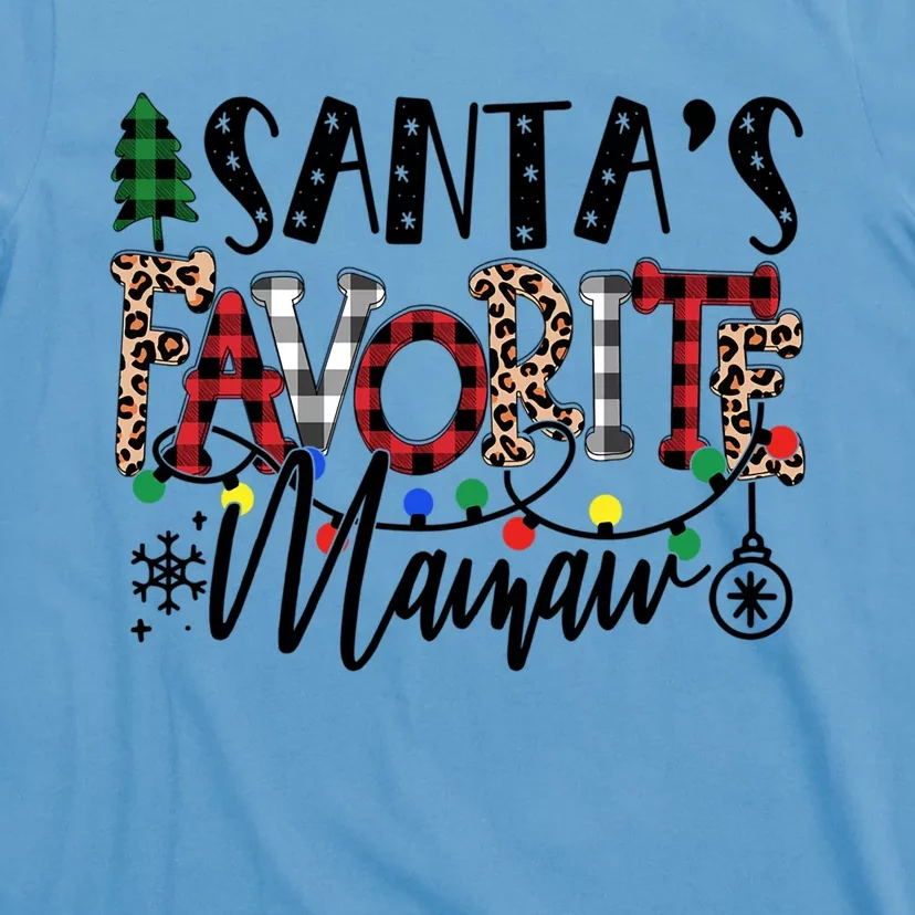 Personalized Christmas Santa Favorite Mamaw Grandma Gift T-Shirt