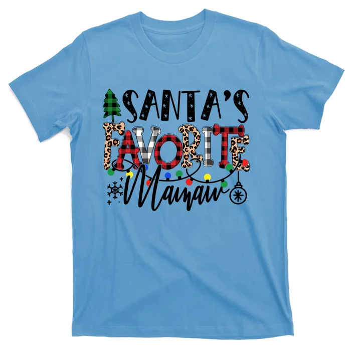 Personalized Christmas Santa Favorite Mamaw Grandma Gift T-Shirt