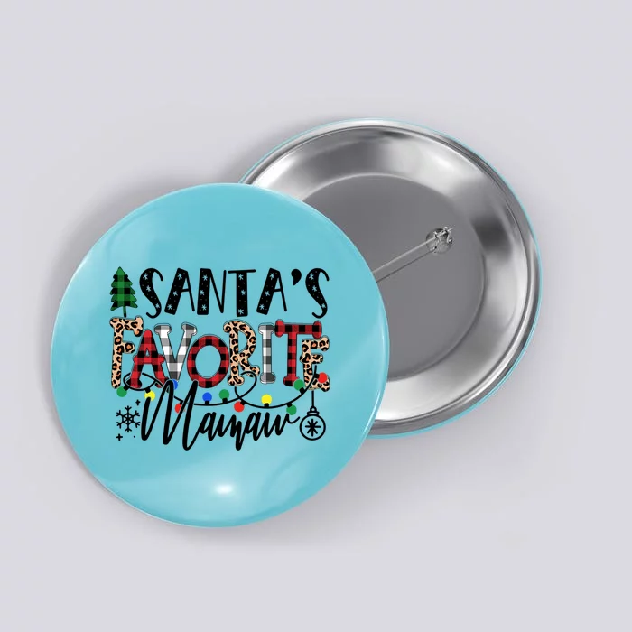 Personalized Christmas Santa Favorite Mamaw Grandma Gift Button