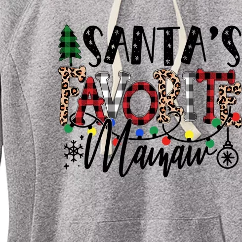 Personalized Christmas Santa Favorite Mamaw Grandma Gift Women's Fleece Hoodie