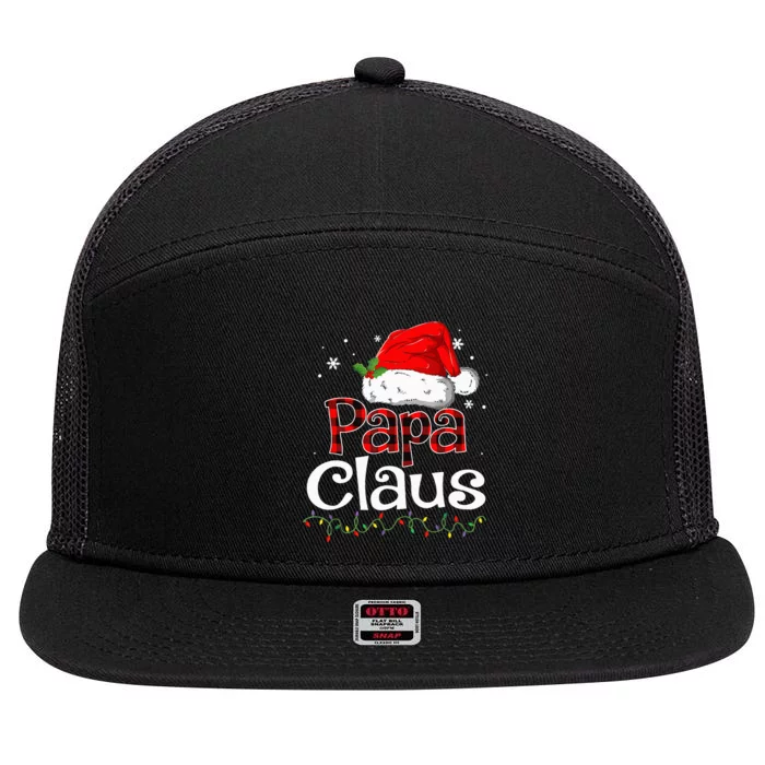 Papa Claus Santa Funny Christmas Pajama Matching Family 7 Panel Mesh Trucker Snapback Hat