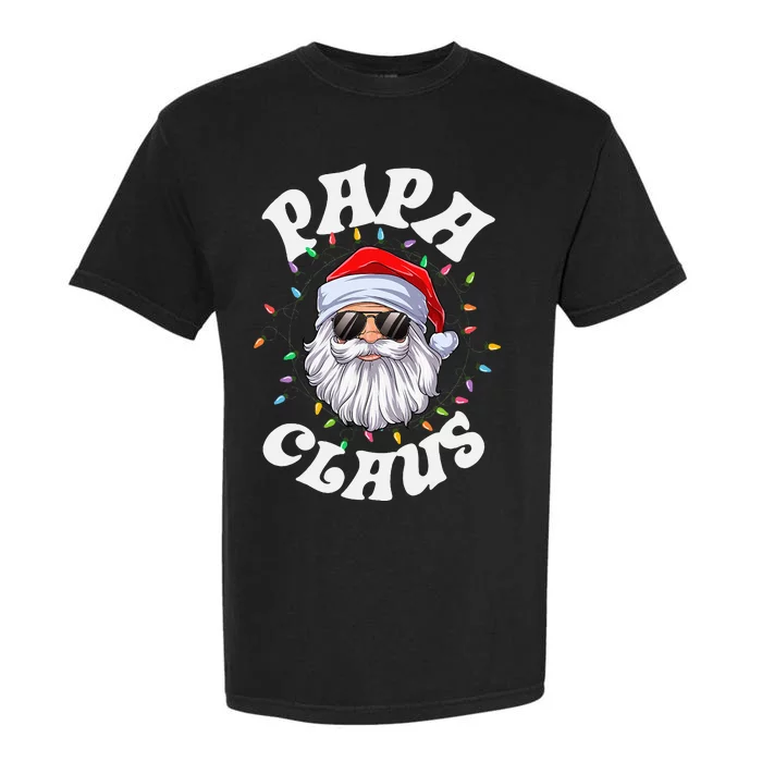 Papa Claus Santa Christmas Dad Family Matching Pajamas Xmas Garment-Dyed Heavyweight T-Shirt