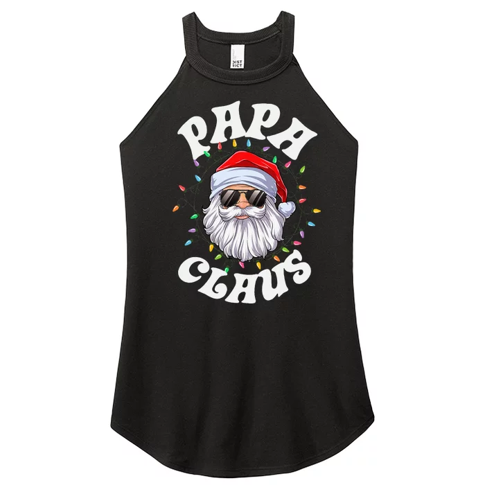 Papa Claus Santa Christmas Dad Family Matching Pajamas Xmas Women’s Perfect Tri Rocker Tank