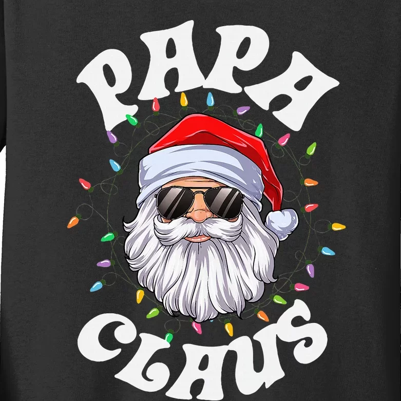 Papa Claus Santa Christmas Dad Family Matching Pajamas Xmas Kids Long Sleeve Shirt