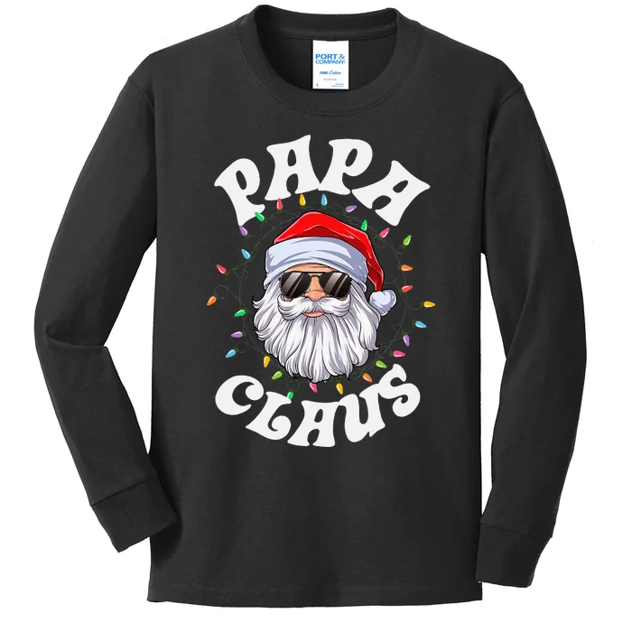 Papa Claus Santa Christmas Dad Family Matching Pajamas Xmas Kids Long Sleeve Shirt