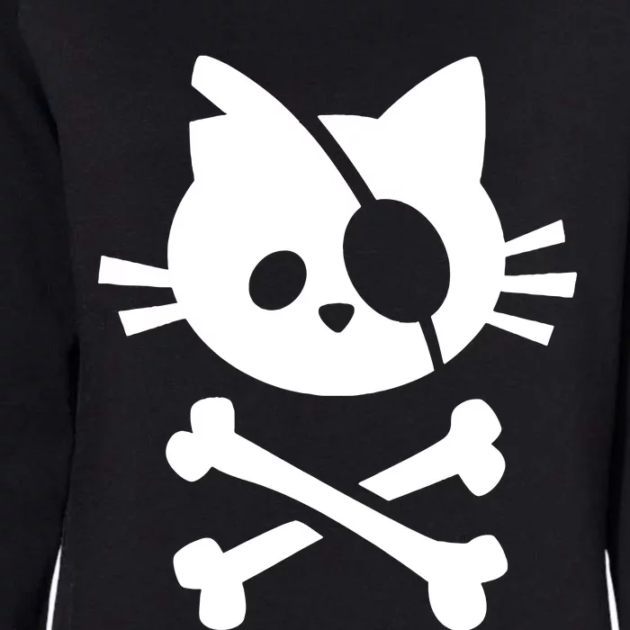 Pirate Cat Skull Cat Womens California Wash Sweatshirt