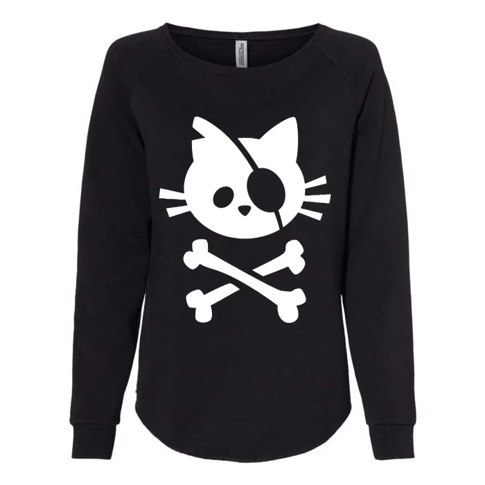 Pirate Cat Skull Cat Womens California Wash Sweatshirt