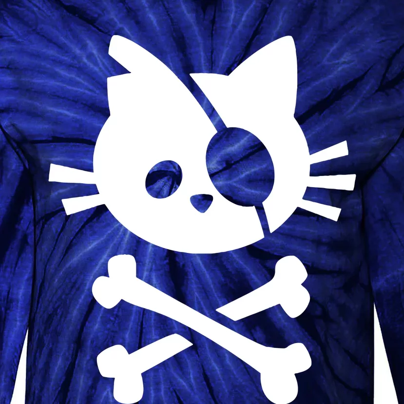 Pirate Cat Skull Cat Tie-Dye Long Sleeve Shirt