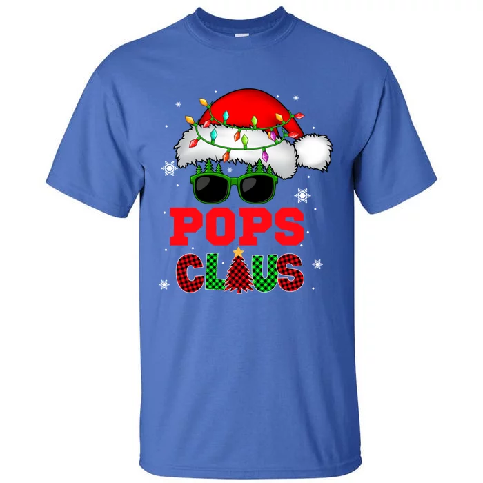 Pops Christmas Santa Xmas Santa Hat Sunglasses Family Cool Gift Tall T-Shirt