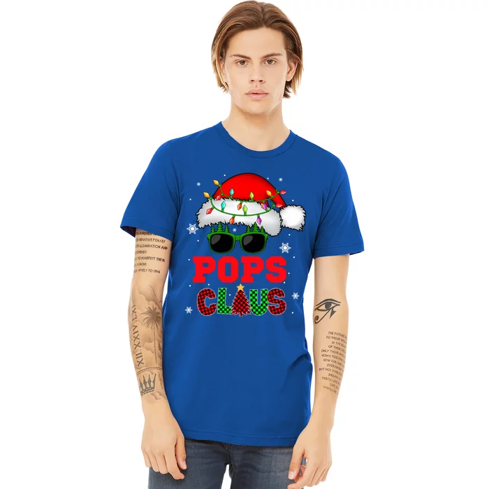 Pops Christmas Santa Xmas Santa Hat Sunglasses Family Cool Gift Premium T-Shirt