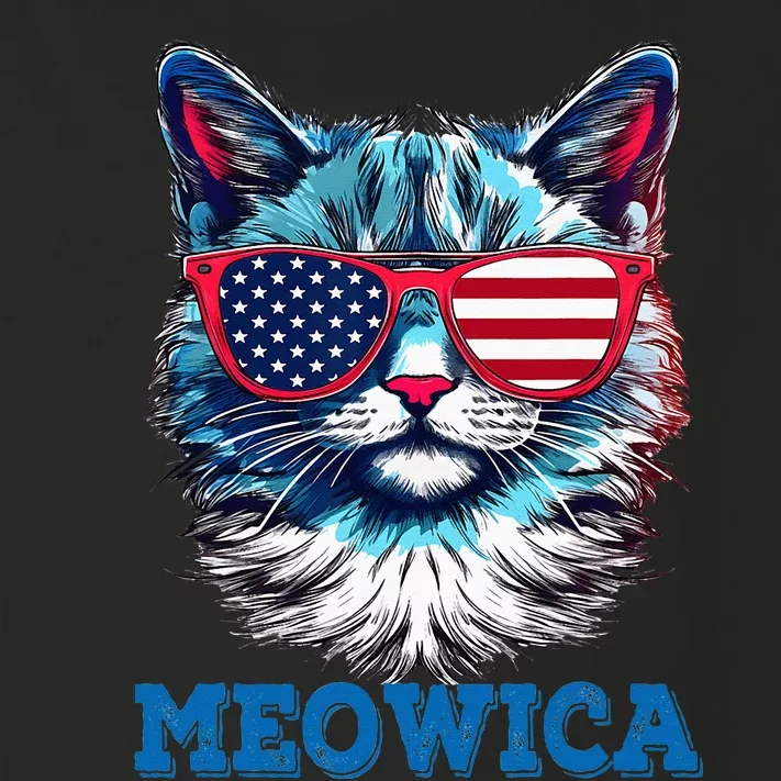 Patriotic Cat Sunglasses American Flag 4th of July Meowica Toddler Long Sleeve Shirt